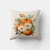 ウォーターカラーカボチャフローラ秋秋 クッション (裏面)