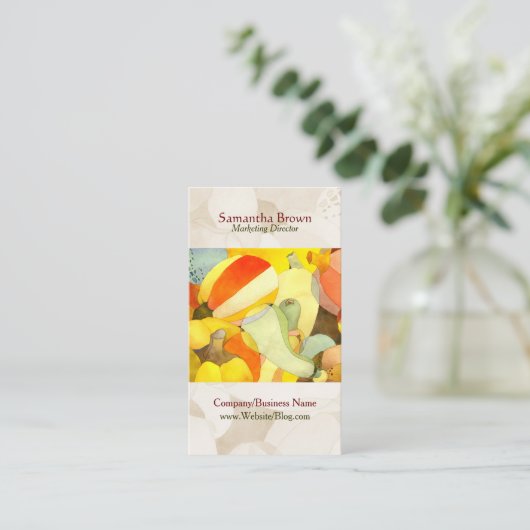 ウォーターカラーカボチャユニークン調理師 名刺 (スタンド正面)