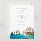 ウォーターカラーカボメキシコスカイライン結婚式招待状 招待状 (正面/裏面)