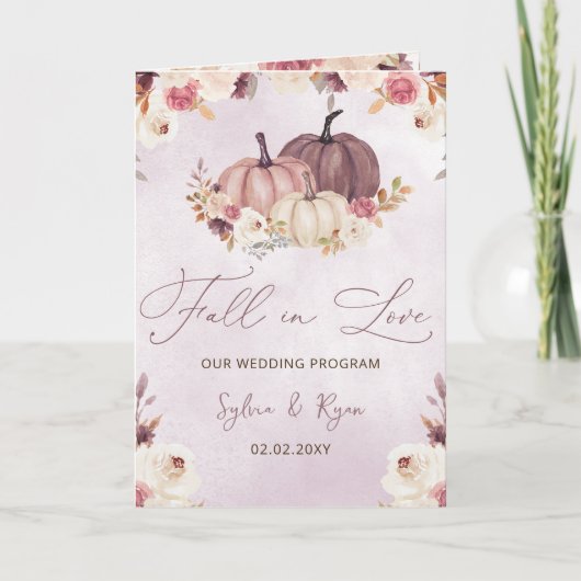 ウォーターカラーカボンプキンス秋の結婚式 プログラム (正面)