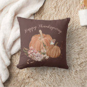 ウォーターカラーカボンプキンス秋ボタニカルカスタム文字 クッション (ブランケット)