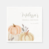 ウォーターカラーカボンプキンス秋リーフブライダルシャワー スタンダードカクテルナプキン (正面)
