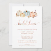 ウォーターカラーカボンプキンス秋リーフブライダルシャワー 招待状 (正面)