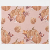 ウォーターカラーカボンプキンス秋 フリースブランケット (正面(横))