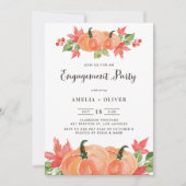 ウォーターカラーカボンプキンズオータム婚約パーティ 招待状 (正面)