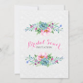 ウォーターカラーカラフルフローラブーケ 招待状 (裏面)