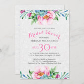 ウォーターカラーカラフルフローラブーケ 招待状 (正面/裏面)