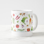 ウォーターカラーカラフル野菜 名前入り ジャンボコーヒーマグカップ (正面右)