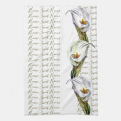 ウォーターカラーカラリリーホームスイートホームカスタム キッチンタオル (縦)