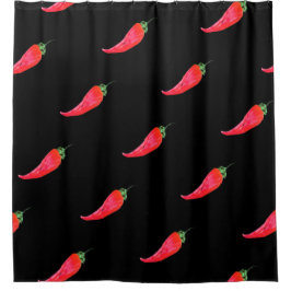 ウォーターカラーカリエンテレッドペッパー シャワーカーテン
