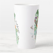 ウォーターカラーカリフォルニア州アートマップ カフェラテマグ (正面)