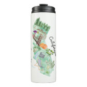 ウォーターカラーカリフォルニア州アートマップ タンブラー (正面)