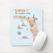 ウォーターカラーカリフォルニア州アートマップ マウスパッド (マウス)