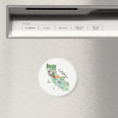 ウォーターカラーカリフォルニア州アートマップ マグネット (インサイチュ (食洗機))