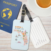 ウォーターカラーカリフォルニア州アートマップ ラゲッジタグ