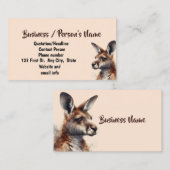 ウォーターカラーカンガルー動物カスタム事業 名刺 (正面/裏面)