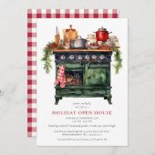 ウォーターカラーカントリーホリデークリスマスオープンハウス 招待状 (正面/裏面)