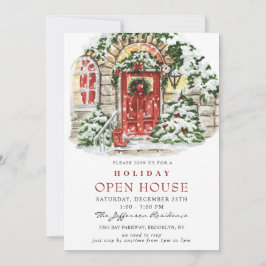 ウォーターカラーカントリーホリデークリスマスオープンハウス 招待状