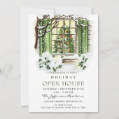 ウォーターカラーカントリーホリデークリスマスオープンハウス 招待状 (正面)