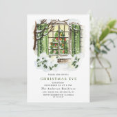 ウォーターカラーカントリーホリデーハウスクリスマスイブ 招待状 (スタンド正面)