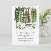 ウォーターカラーカントリーホリデーハウスクリスマスパーティー 招待状 (スタンド正面)