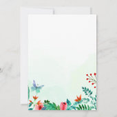 ウォーターカラーガーデングリーンリーフローラ退職パーティー 招待状 (裏面)