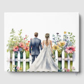 ウォーターカラーガーデンゲートワイルドフラワーズ庭園の結婚式 ゲストブック (裏面)