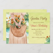 ウォーターカラーガーデンパーティの招待状 招待状 (正面/裏面)