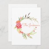 ウォーターカラーガーデンフラットカード 招待状 (正面/裏面)