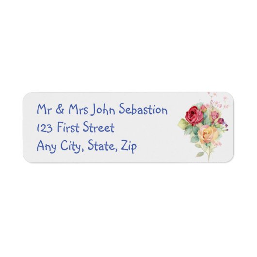 ウォーターカラーガーデンフラワーズフローラアート ラベル (正面)