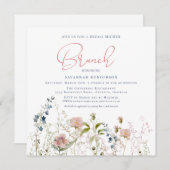 ウォーターカラーガーデンフラワーズブライダルシャワーブランチ 招待状 (正面/裏面)