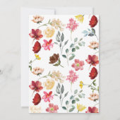 ウォーターカラーガーデンフラワーズブライダルシャワー 招待状 (裏面)