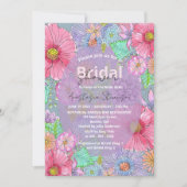 ウォーターカラーガーデンフラワーズボタニカルブライダルシャワー 招待状 (正面)