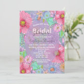 ウォーターカラーガーデンフラワーズボタニカルブライダルシャワー 招待状 (スタンド正面)