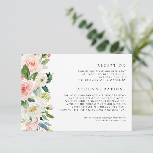 ウォーターカラーガーデンフラワーズ春の結婚式詳細 エンクロージャーカード (スタンド正面)