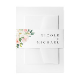 ウォーターカラーガーデンフラワーズ春の結婚式 招待状ベリーバンド