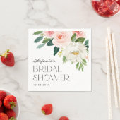 ウォーターカラーガーデンフラワーズ春ブライダルシャワー スタンダードカクテルナプキン (インサイチュ)