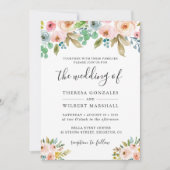 ウォーターカラーガーデンフレッシュフラワーズ結婚式招待状 招待状 (正面)