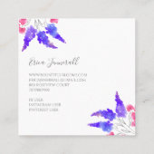 ウォーターカラーガーデンフローラバラ薄紫&ミツバチ スクエア名刺 (裏面)