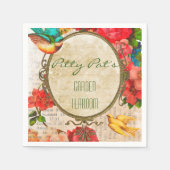 ウォーターカラーガーデンフローラ スタンダードカクテルナプキン (正面)