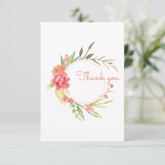 ウォーターカラーガーデンリース サンキューカード (スタンド正面)