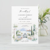 ウォーターカラーガーデンレイクイタリアンランドスケー結婚ズ 招待状 (スタンド正面)