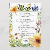ウォーターカラーガーデンワイルドフラワー春の結婚式 メニュー (正面)