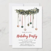 ウォーターカラーガーランド&オーナメントホリデーパーティー 招待状 (正面)