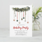 ウォーターカラーガーランド&オーナメントホリデーパーティー 招待状 (スタンド正面)
