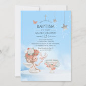 ウォーターカラーガールエンジェルバプティスフォト招待状 招待状 (正面)