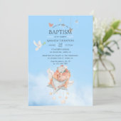 ウォーターカラーガールエンジェルバプテスマ招待状 招待状 (スタンド正面)