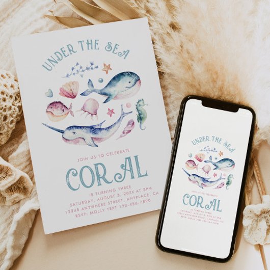 ウォーターカラーガールズアンダーザシー招待状 招待状
