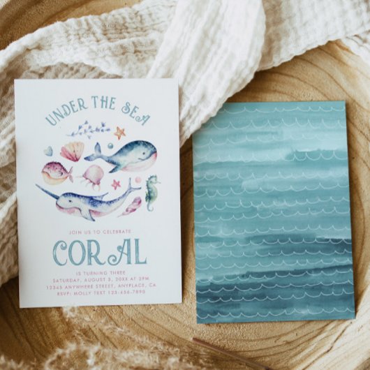 ウォーターカラーガールズアンダーザシー招待状 招待状