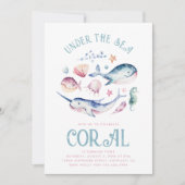 ウォーターカラーガールズアンダーザシー招待状 招待状 (正面)